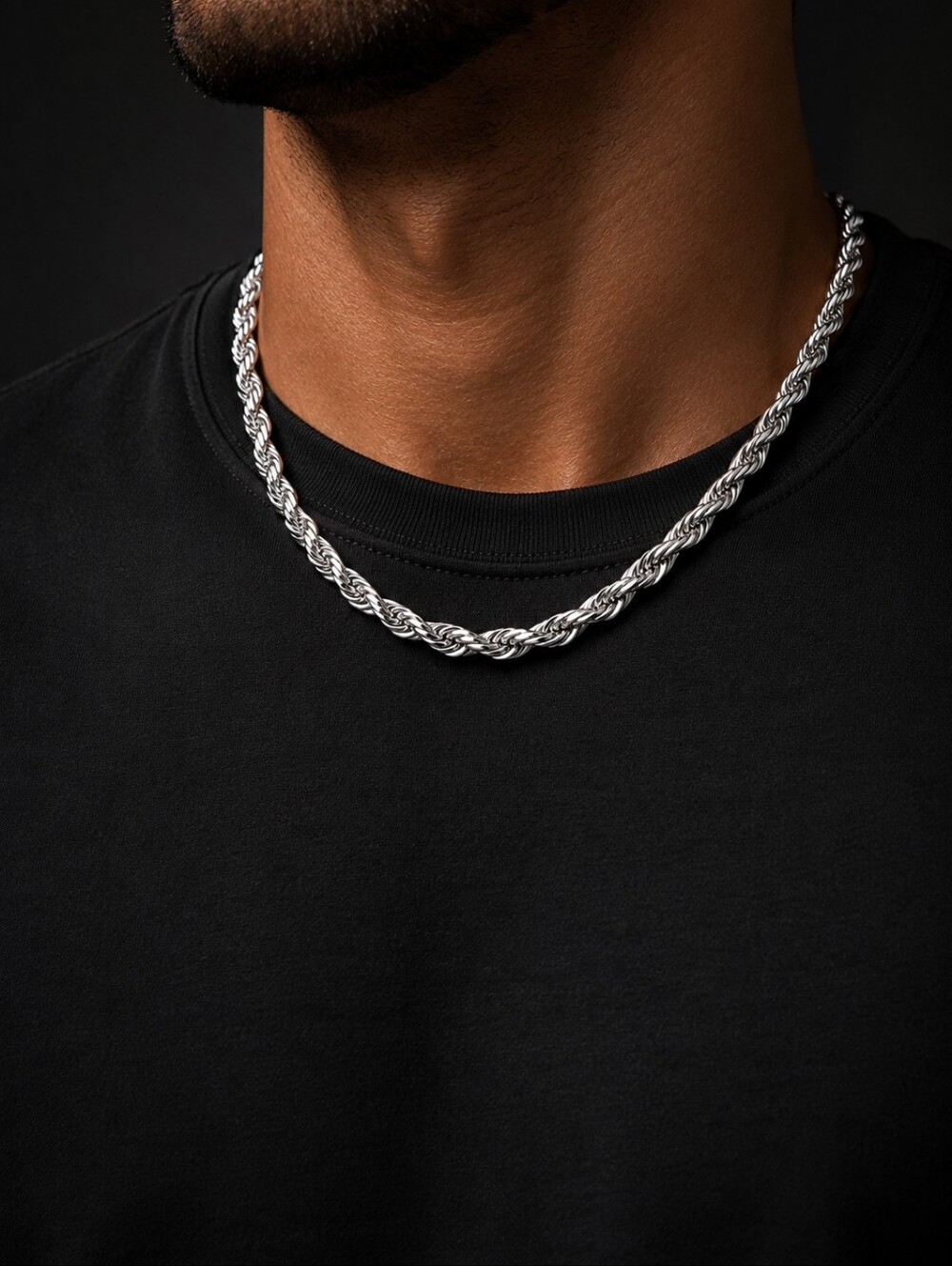 8mm Stainless Steel Rope Necklace